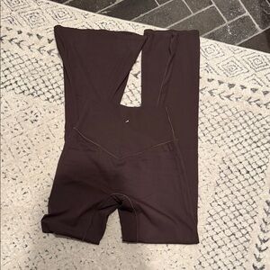Criss Cross Waist Brown Flared Leggings
